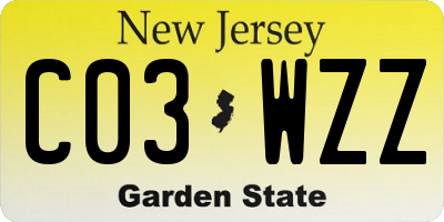 NJ license plate C03WZZ