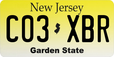 NJ license plate C03XBR