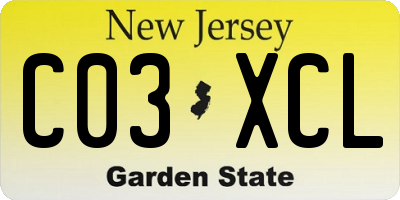 NJ license plate C03XCL