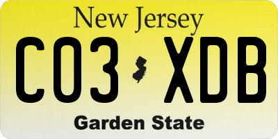 NJ license plate C03XDB