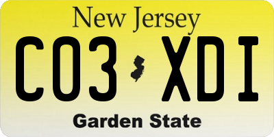 NJ license plate C03XDI