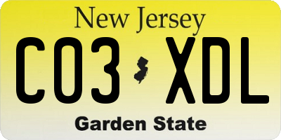 NJ license plate C03XDL