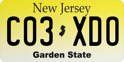NJ license plate C03XDO