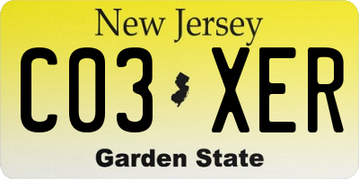 NJ license plate C03XER
