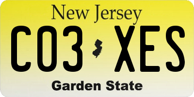 NJ license plate C03XES