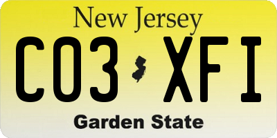 NJ license plate C03XFI