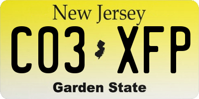 NJ license plate C03XFP