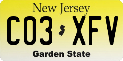 NJ license plate C03XFV