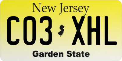 NJ license plate C03XHL