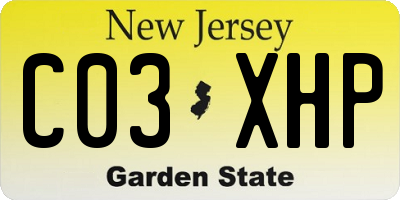 NJ license plate C03XHP