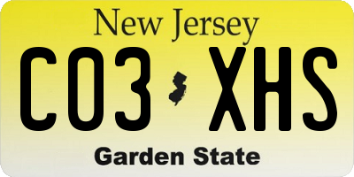NJ license plate C03XHS