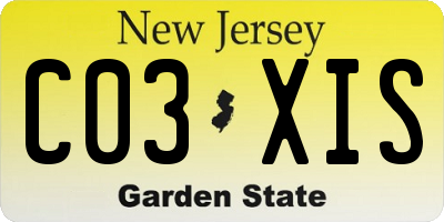 NJ license plate C03XIS