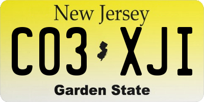 NJ license plate C03XJI