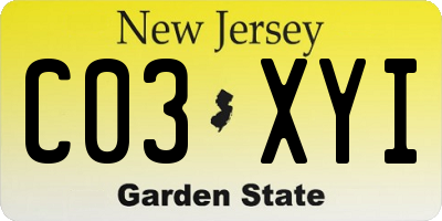 NJ license plate C03XYI