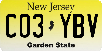 NJ license plate C03YBV