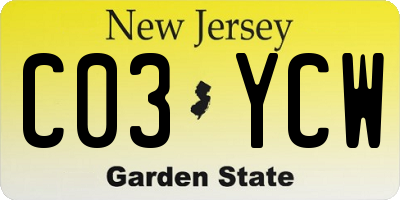 NJ license plate C03YCW