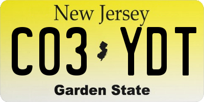 NJ license plate C03YDT