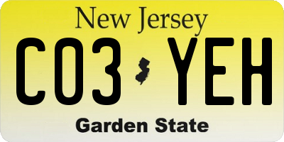 NJ license plate C03YEH