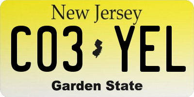 NJ license plate C03YEL
