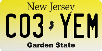 NJ license plate C03YEM