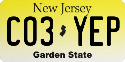 NJ license plate C03YEP