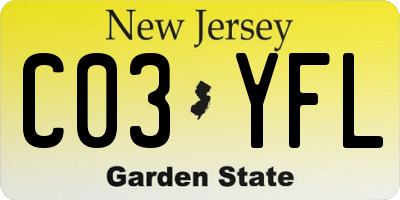 NJ license plate C03YFL