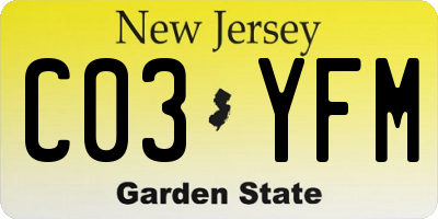 NJ license plate C03YFM