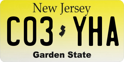 NJ license plate C03YHA