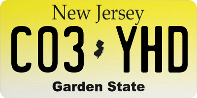 NJ license plate C03YHD