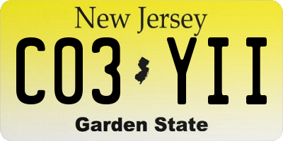 NJ license plate C03YII