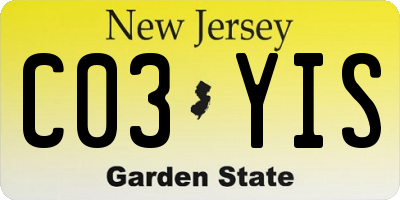 NJ license plate C03YIS