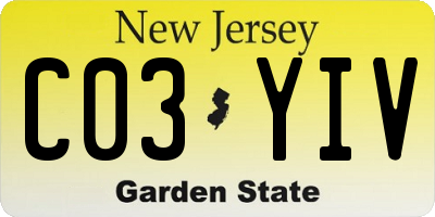NJ license plate C03YIV