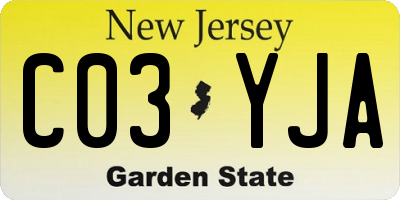 NJ license plate C03YJA