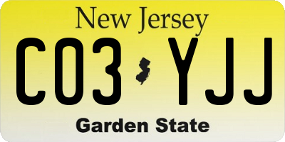 NJ license plate C03YJJ