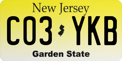 NJ license plate C03YKB