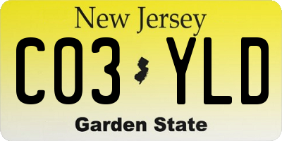NJ license plate C03YLD