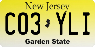 NJ license plate C03YLI