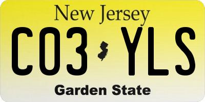 NJ license plate C03YLS