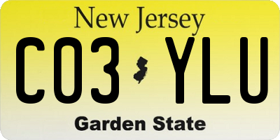NJ license plate C03YLU