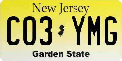 NJ license plate C03YMG