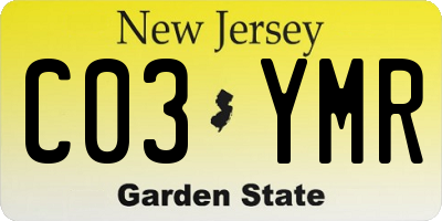 NJ license plate C03YMR