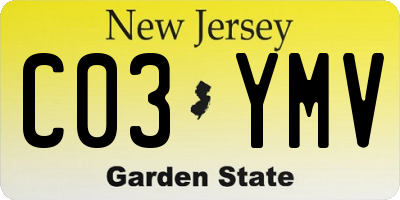 NJ license plate C03YMV