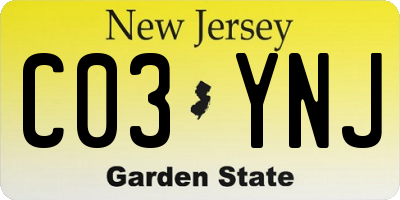 NJ license plate C03YNJ