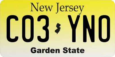 NJ license plate C03YNO