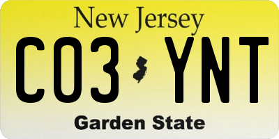 NJ license plate C03YNT