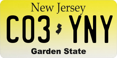 NJ license plate C03YNY