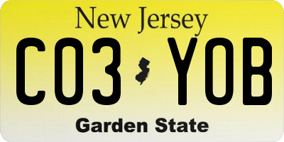 NJ license plate C03YOB