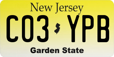 NJ license plate C03YPB