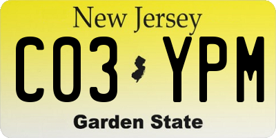 NJ license plate C03YPM