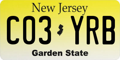 NJ license plate C03YRB
